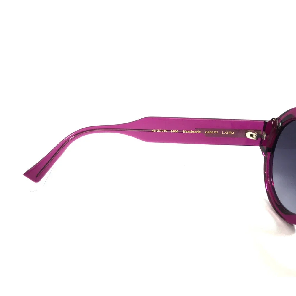 Gigi Studios Sunglasses LAURA 6454/11 Clear Purple Frame w/ Blue Gradient Lenses